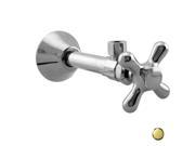 Westbrass D1112X 01 Angle Stop with .5 in. Copper Sweat and Cross Handle PVD Polished Brass