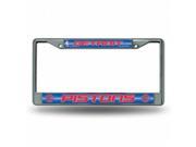 Rico Industries RIC FCGL88001 Detroit Pistons NBA Bling Glitter Chrome License Plate Frame