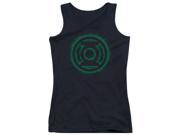 Trevco Green Lantern Green Flame Logo Juniors Tank Top Black Small