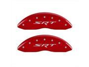 MGP Caliper Covers 42006SSRTRD SRT Red Caliper Covers Engraved Front Rear Set of 4