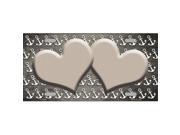 Smart Blonde LP 7269 Tan White Anchor Hearts Print Oil Rubbed Metal Novelty License Plate