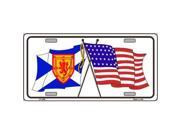Smart Blonde LP 4290 United States Scotland Crossed Flags Metal Novelty License Plate Sign