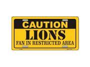 Smart Blonde LP 2538 Caution Lions Metal Novelty License Plate