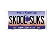 Smart Blonde LP 6292 Skool Suks South Carolina Novelty Metal License Plate