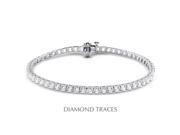 Diamond Traces D SB854 300 8969 18K White Gold 4 Prong Setting 3.00 Carat Total Natural Diamonds Square Head Tennis Bracelet