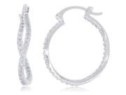 Doma Jewellery MAS01083 Sterling Silver Hoop Earrings with CZ