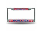 Rico Industries RIC FCGL5901 Philadelphia Phillies MLB Bling Glitter Chrome License Plate Frame