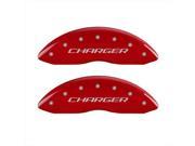 MGP Caliper Covers 12181SCH1RD Charger Red Caliper Covers Engraved Front Rear Set of 4