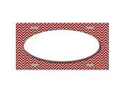 Smart Blonde LP 2702 Red White Chevron Print With White Center Oval Metal Novelty License Plate