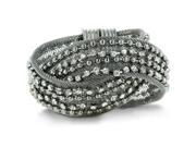 SuperJeweler Rockstar Designer Studded Mesh Gunmetal Semi bangle Bracelet