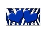 Smart Blonde LP 6954 Blue White Zebra Hearts Oil Rubbed Metal Novelty License Plate