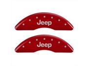 MGP Caliper Covers 42012SJEPRD JEEP Red Caliper Covers Engraved Front Rear Set of 4