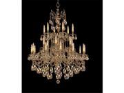 Oxford Collection 2724 OB GTS Ornate Cast Brass Chandelier Accented with Golden Teak Strass Crystal