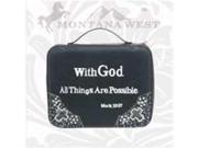 Montana West Inc 116511 Bible Cover Leather with God All Things Are Possible Medium Black