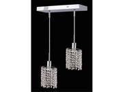 Elegant Lighting 1282D O E CL SS 8 x 4.5 x 12 48 in. Mini Collection Hanging Fixture Oblong Canopy Eclipse Pendant Swarovski Elements