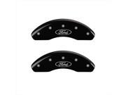 MGP Caliper Covers 10216SFRDBK Oval Logo Ford Black Caliper Covers Engraved Front Rear Set of 4