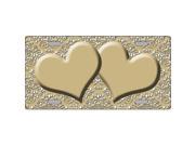 Smart Blonde LP 4645 Gold White Damask Print With Center Hearts Metal Novelty License Plate