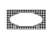 Smart Blonde LP 4588 White Black Houndstooth With Scallop Center Metal Novelty License Plate