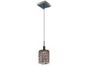 Elegant Lighting 1281D S R CL SS 4.5 x 4.5 D x 12 48 in. Mini Collection Hanging Fixture Square Canopy Round Pendant Swarovski Elements