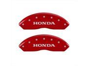 MGP Caliper Covers 20203SHONRD Honda Red Caliper Covers Engraved Front Rear Set of 4