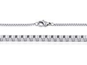 Doma Jewellery SSSSN05520 Stainless Steel Necklace Box Style 2.5 mm. Length 18 1 20 in.