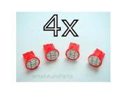 SmallAutoParts Red T10 8 Smd Led Bulbs Set Of 4