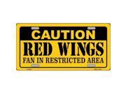 Smart Blonde LP 2675 Caution Red Wings Metal Novelty License Plate