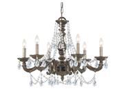 Crystorama Lighting 5026 VB CL S Sutton 6 Light Clear Element Crystal Bronze Chandelier I