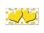 Smart Blonde LP 4243 Yellow White Polka Dot Print With Yellow Centered Hearts Novelty License Plate