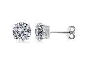 Doma Jewellery SSES011C 7M Sterling Silver Earrings With 7 mm. Round Stud CZ