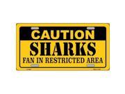 Smart Blonde LP 2681 Caution Sharks Metal Novelty License Plate
