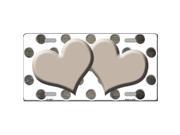 Smart Blonde LP 6987 Tan White Dots Hearts Oil Rubbed Metal Novelty License Plate
