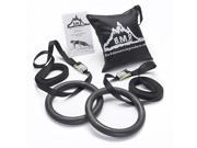 Black Mountain Products Gym Rings Black Multi Use Exercise Gymnastics Rings Black
