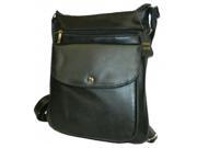 Leather In Chicago 598 BLK Lambskin Anti theft Leather Side Bag Black