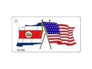 Smart Blonde KC 5126 Costa Rica USA Crossed Flags Novelty Key Chain