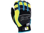 Franklin Sports 21351F1 Sports Shok Pro Batting Glove Black Blue Yellow Adult Small