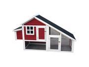 Merry Products PH0030010402 30.91 x 7.09 in. 2 Door Red With White Trim Chicken Coop