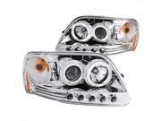 ANZO 111032 Ford Projector Headlights Halo LED Chrome Clear