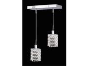 Elegant Lighting 1282D O S CL RC 8 x 4.5 x 12 48 in. Mini Collection Hanging Fixture Oblong Canopy Square Pendant Royal Cut