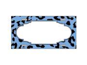 Smart Blonde LP 4554 Light Blue Black Cheetah Print With Scallop Metal Novelty License Plate
