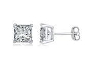 Doma Jewellery SSES027C 6M Sterling Silver Earring With 6 x 6 mm. Square Stud CZ