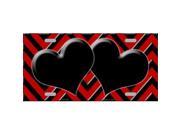 Smart Blonde LP 5052 Red Black Chevron With Hearts Metal Novelty License Plate