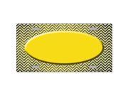 Smart Blonde LP 7173 Yellow White Small Chevron Oval Print Oil Rubbed Metal Novelty License Plate