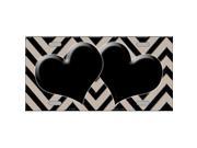 Smart Blonde LP 5059 Tan Black Chevron With Hearts Metal Novelty License Plate