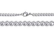 Doma Jewellery SSSSN05824 Stainless Steel Necklace Curb Style 4.5 mm. Length 18 2 24 in.