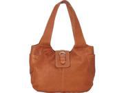 Piel Leather 3061 Small Flap Hobo Bag Saddle