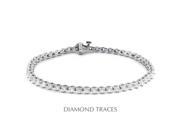 Diamond Traces D SB900 300 7479 14K White Gold 2 Prong Setting 3.00 Carat Total Natural Diamonds Tennis Bracelet