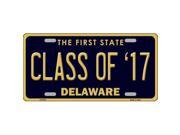Smart Blonde LP 6733 Class of 17 Delaware Novelty Metal License Plate