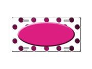 Smart Blonde LP 7003 Pink White Dots Oval Oil Rubbed Metal Novelty License Plate