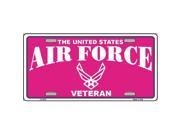 Smart Blonde LP 4272 Air Force Veteran Pink Novelty Metal License Plate